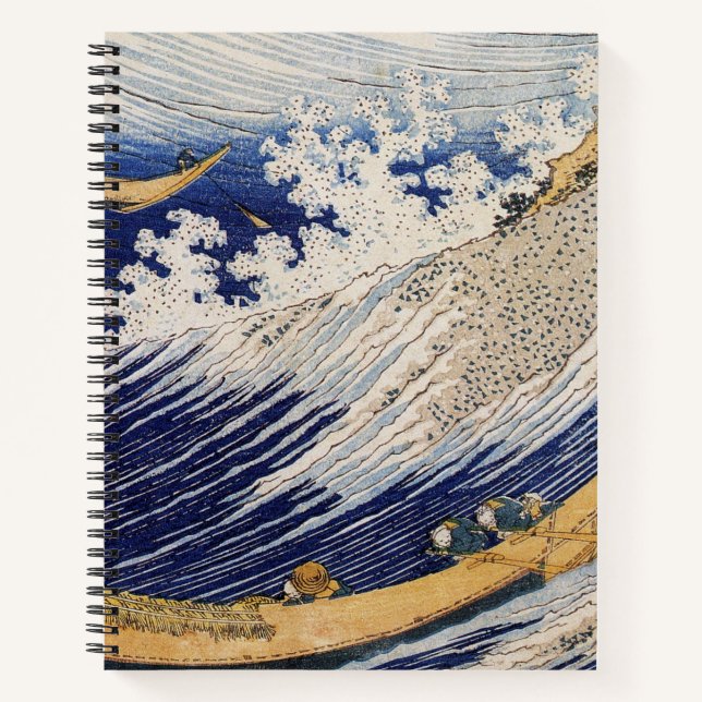 Hokusai Ocean Waves Sea Boats Notebook (Front)