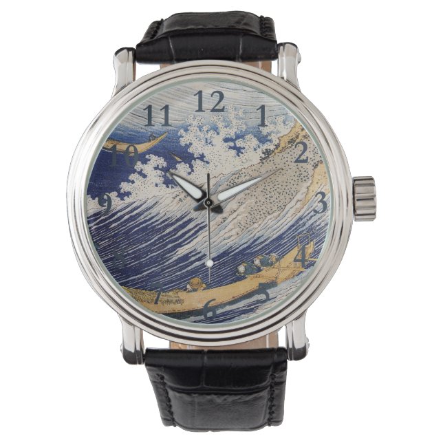Hokusai Ocean Waves Sea Boats Watch (Front)