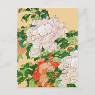 Hokusai Peonies and Butterfly Reboot Postcard