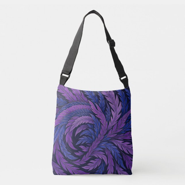 Hokusai Phoenix Art Feather Design Crossbody Bag (Front)