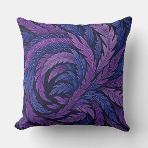 Hokusai Phoenix Cushion Purple & Blue Feather