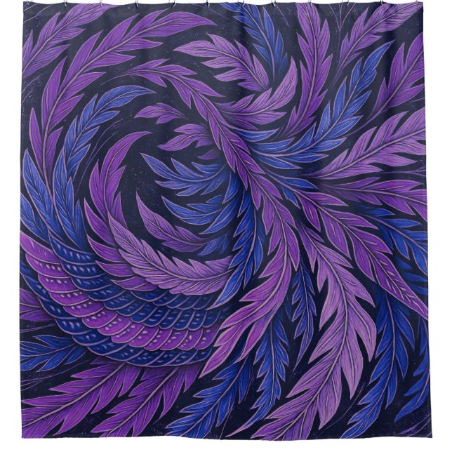 Hokusai Phoenix Motif Japanese Art Shower Curtain (Front)