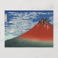 Hokusai South Wind Clear Sky Red Fuji Postcard