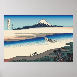 Hokusai Tama River in Musashi Province Poster