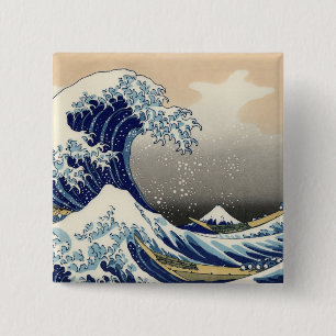 Hokusai: The great wave of Kanagawa 2 Inch Square Button