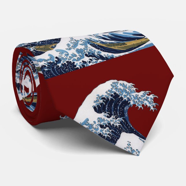 Hokusai , The Great Wave off Kanagawa ネクタイ Tie (Rolled)
