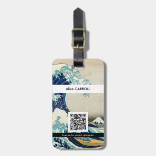 Hokusai - The Great Wave off Kanagawa - QR Code Luggage Tag