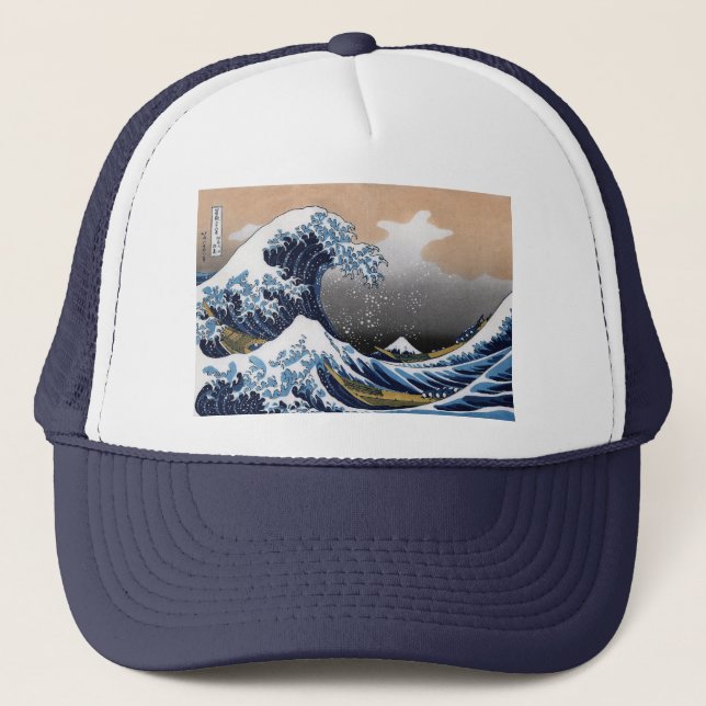 Hokusai, “ The Great Wave off Kanagawa ” Trucker Hat (Front)