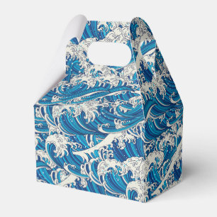 Hokusai the Great Wave Pattern Nautical Blue wave Favor Box