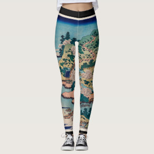 HOKUSAI WOODBLOCK PRINTE PRINTED Leggings