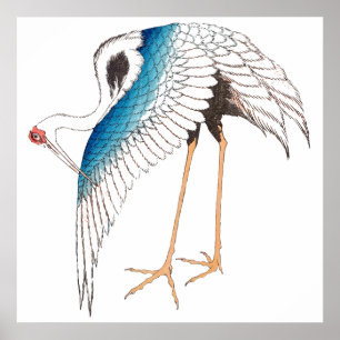 Hokusai's crane poster