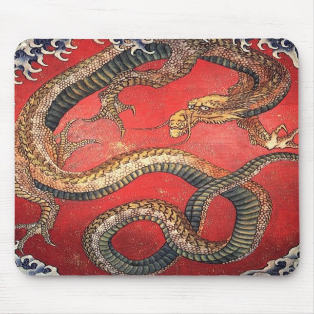 Hokusai's Dragon Mouse Pad (Front)