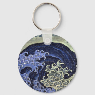 Hokusai's Feminine Wave Keychain