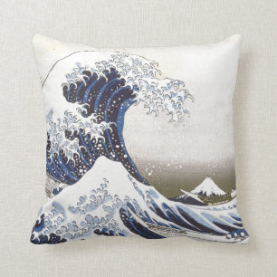 Hokusai's Great Wave Throw Pillow