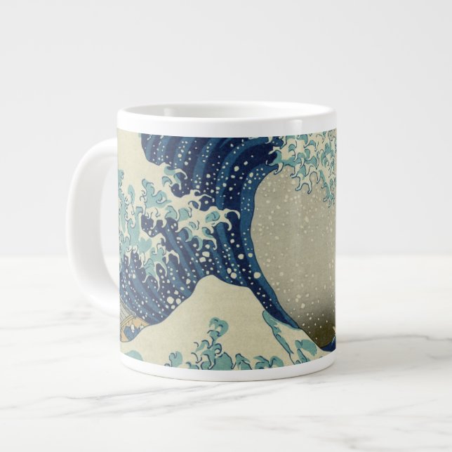 Hokusai's The Great Wave off Kanagawa Large Coffee Mug (Front Left)