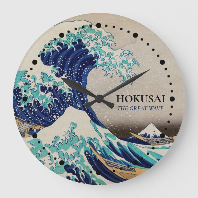 Hokusai's The Great Wave Wall Clock (Front)