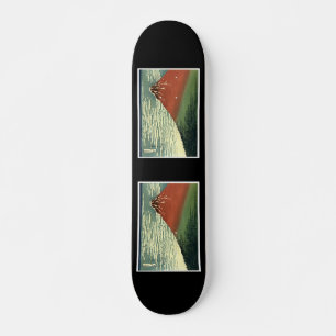 Hokusai's Ukiyo-e South Wind Clear Sky or Red Fuji Skateboard