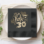 Hola 30 Hello 30 Thirty 30th Birthday Spanish<br><div class="desc">Hola 30 Hello 30 Thirty 30th Birthday Spanish Real Foil Stamped Paper Napkins features the text "Hola 30" in modern calligraphy script typography accented with a sombrero and maracas. Perfect for thirtieth birthday celebrations. Created by Evco Studio www.zazzle.com/store/evcostudio</div>