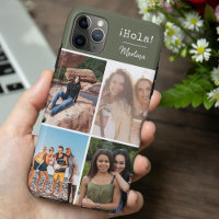 ¡Hola! 4 Photo Collage Green Personalized