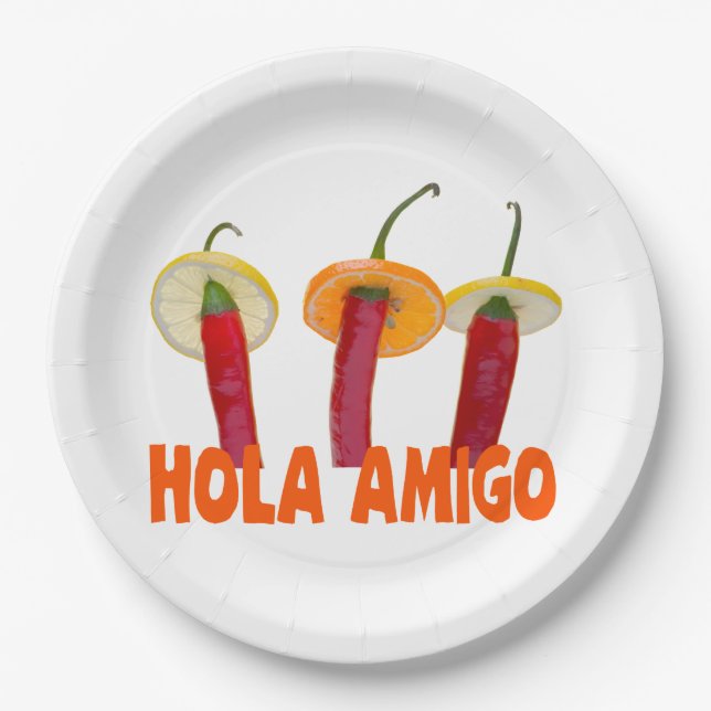 Hola Amigo Paper Plate (Front)