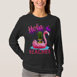 Hola Beaches Summer Pineapple With Flamingo T-Shirt