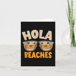 Hola Beaches Vintage Retro Sungles Beach Vacation  Card