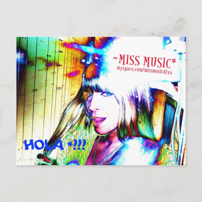 HOLA!! (CAMERA TIME WITH MISS MUSIC* Postcard (Front)