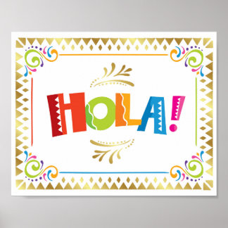HOLA! Fiesta Party Sign Print