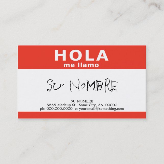 hola me llamo business card (Front)
