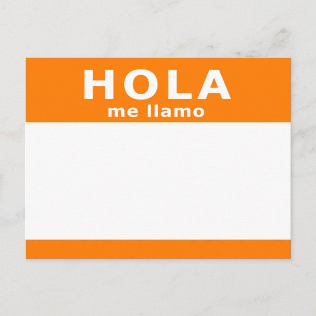hola me llamo postcard (Front)