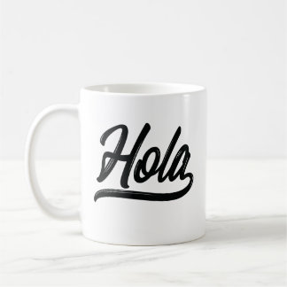Hola Script (Black) Coffee Mug