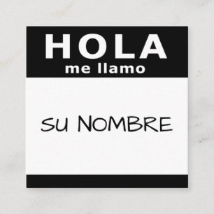 hola su nombre square business card