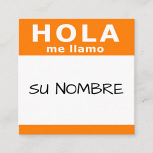 hola su nombre square business card