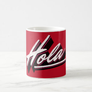 Hola text design coffee mug