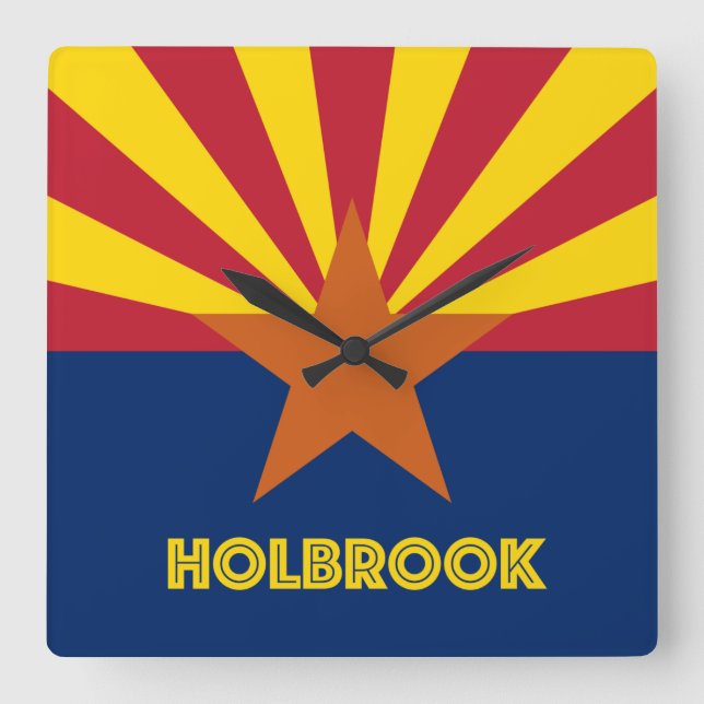 Holbrook AZ Square Wall Clock (Front)