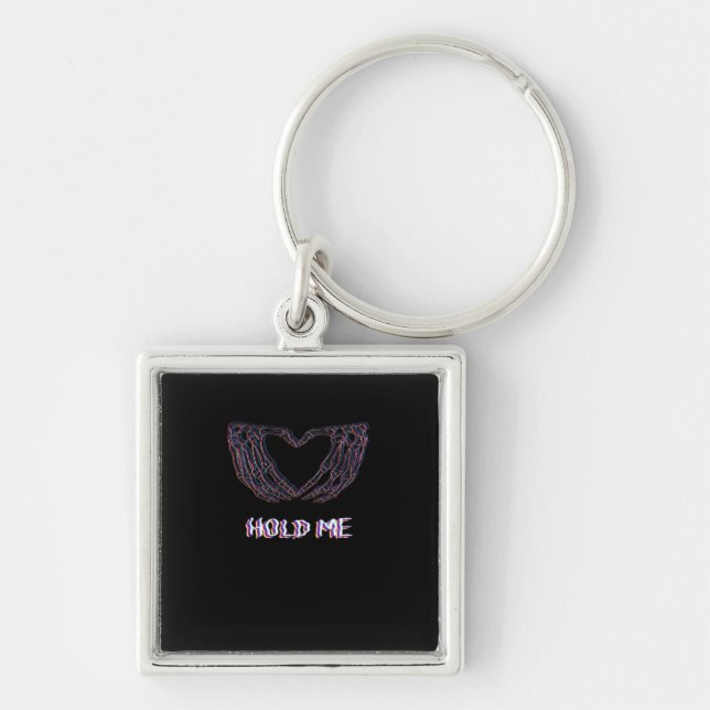 Hold Me Classic - Skeleton Hand Heart Keychain (Front)