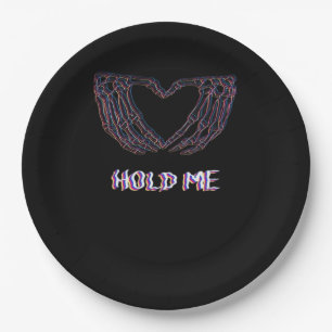 Hold Me Classic - Skeleton Hand Heart Paper Plate