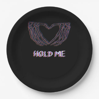 Hold Me Classic - Skeleton Hand Heart Paper Plate