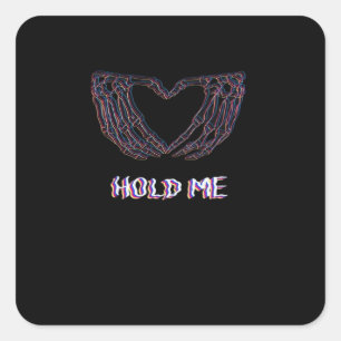 Hold Me Classic - Skeleton Hand Heart Square Sticker