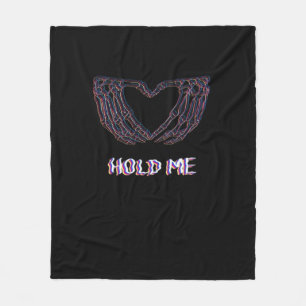 Hold Me Classic Skeleton Hand Heart Style Fleece Blanket
