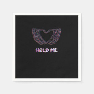 Hold Me Classic Skeleton Hand Heart Style Napkin