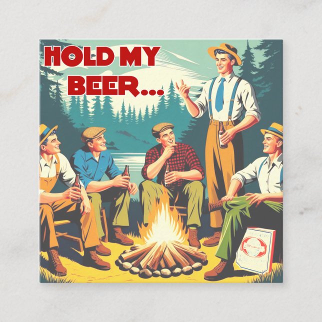 Hold My Beer Camping Enclosure Card (Front)