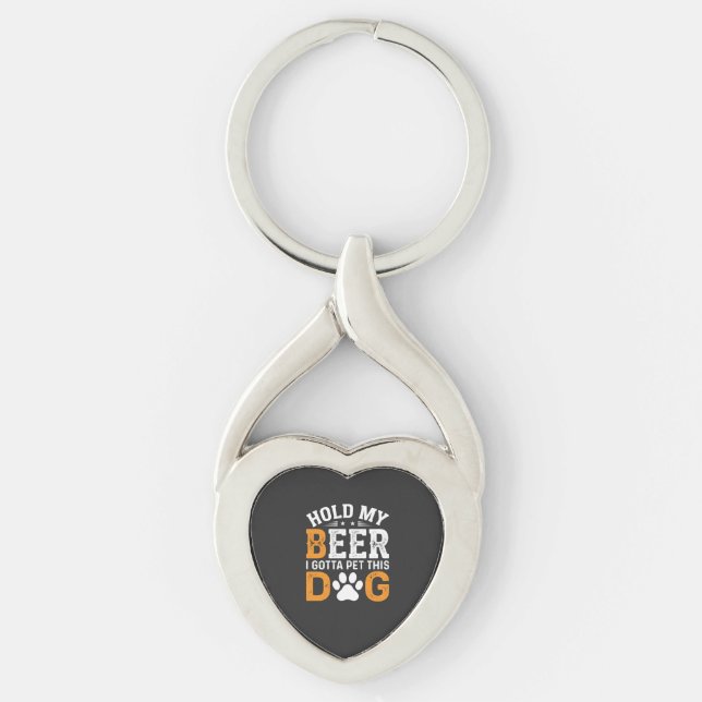 Hold My Beer Dog Lover Keychain (Front)