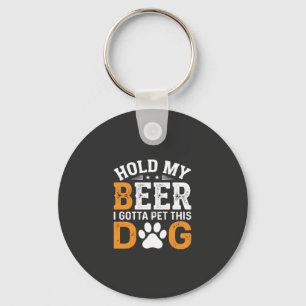 Hold My Beer Dog Lover Keychain