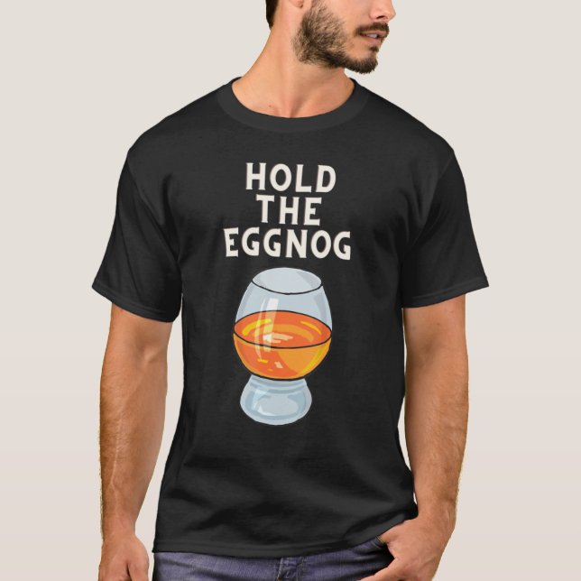 Hold My Eggnog Funny Eggnog Drinking Team Egg Milk T-Shirt (Front)