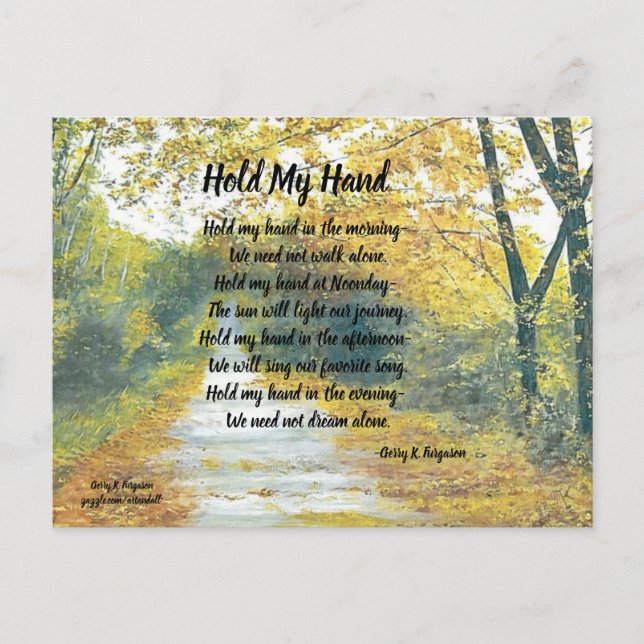 HOLD MY HAND POSTCARD (Front)