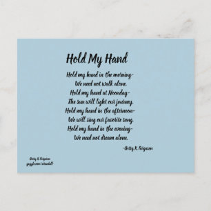 HOLD MY HAND POSTCARD