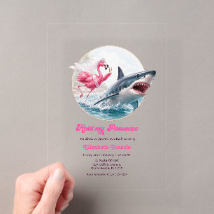 Hold My Prosecco Funny Flamingo Beach Bachelorette Acrylic Invitations