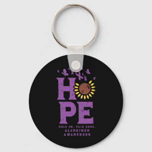 Hold On Pain Ends Sunflower Alzheimerheimer Awaren Keychain