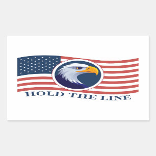 Hold The Line, American Flag and Eagle Sticker